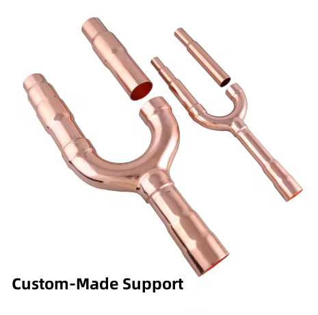 Hailiang Copper Y-Branch Pipe Fittings 150-400mm for Midea VRF Systems