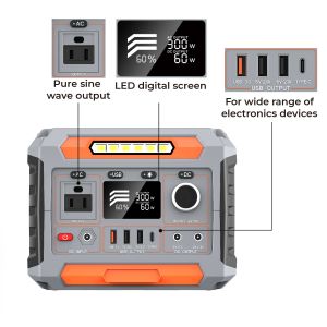 300W Portable Solar Generator 288Wh With Cigar Lighter Solar Power Pure Sine