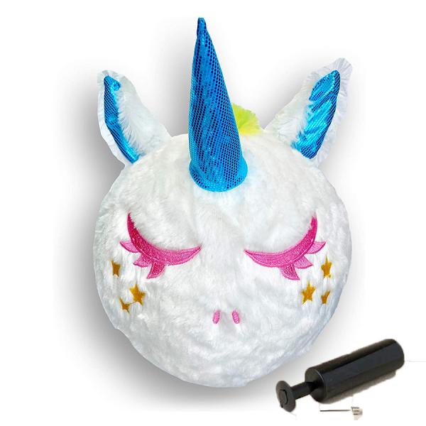 Quality Unisex Soft Rainbow Inflatable Unicorn Ball 10" Plush Toy with Pump and PVC Inner Ball Material wholesale