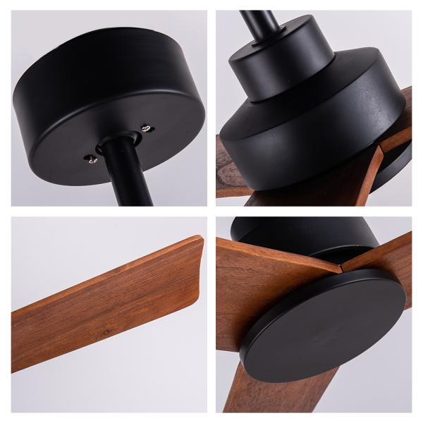 3 Wooden Blades 52 Inch Fan Brown Wood Ceiling Fan No Light