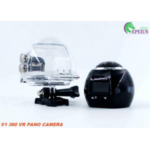 Panoramic Hd Sports Camera With Waterproof Case , V1 360 Fisheye WIFi Cycle
