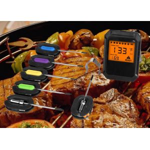 Cheap Timer Function Bluetooth Grill Thermometer With Max 6 Probes Eco - Friendly ABS Case for sale