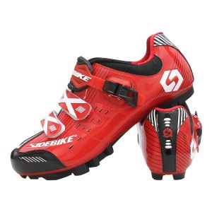 Cheap Microfiber Upper Bright Cycling Shoes Red And Black Color Low Wind Resistance for sale