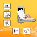 Easy Operated RFID Card Door Lock With Mechanical Key Code / Auto Locking Mode
