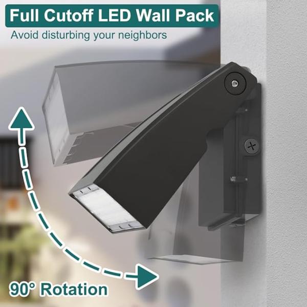 80W 60W 40W LED Wall Pack Light IP65 Waterproof Dimmable 0-10V