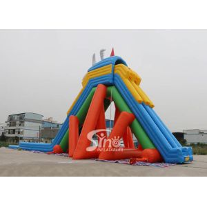 China extreme giant adults hippo inflatable slide with pool ended for sea shore