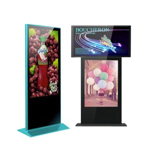 Console Type Vertical Dual Screen Kiosk Android System For Advertising