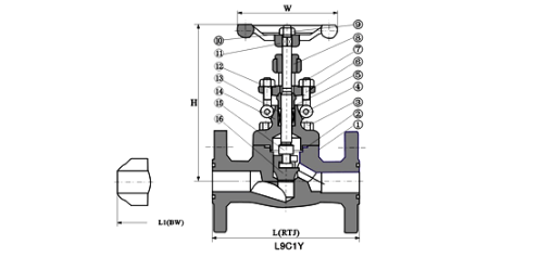 25A 10kg / cm2 x 127L Flanged Globe Valve STS304 HAND WHEEL 0