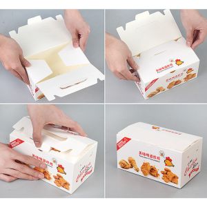 Foldable Disposable 400gsm Custom Food Packaging Boxes Fried Chicken