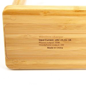 Portable USB Charger Station Customized Bamboo Dock Charging Stand Holders for
