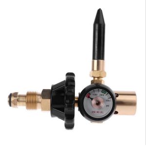 Balloon Inflator Brass Yellow Helium Gas Regulator with Hand Tight Cylinder