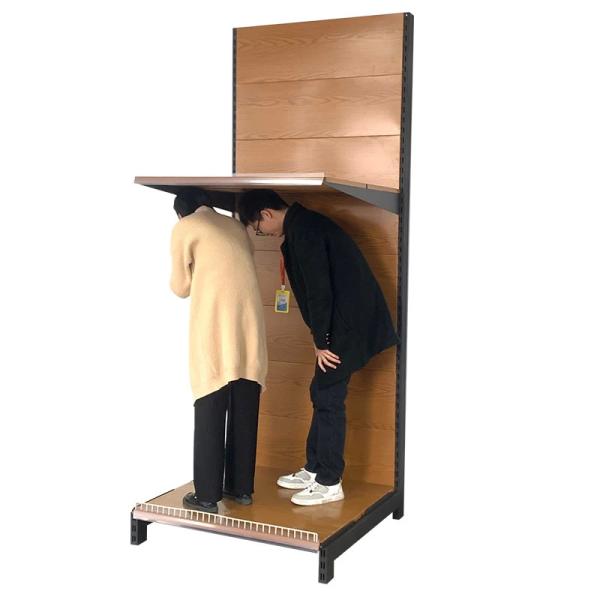 Factory Customized Wood Grain Color Size Pharmacy Wheelchair Racking Display