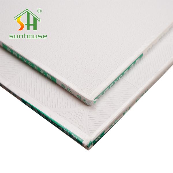 "Gypsum Board Square Ceiling Panel 595x595mm 7.5mm Thick Modern Design Fireproof