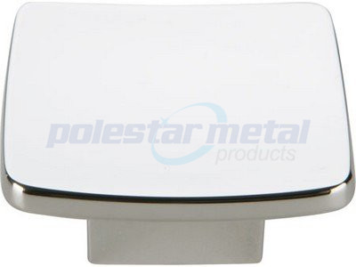 Quality White Rectangular Dresser Drawer Pulls 1 2/5" Length Polished Chrome wholesale