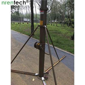 10m aluminum telescoping mast/manual crank winch telescopic mast/ push