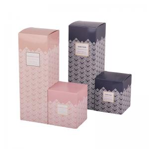 China Rectangle Perfume Bottle Packaging Box Pink Blue Printing With Auto Lock Bottom on sale