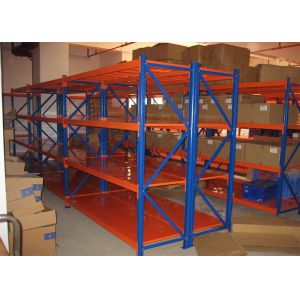 Multi - Tier Long Span Racking System Steel Storage Shelves Orange Coating