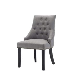 China Modern Grey Fabric Accent Chair Leather Tufted High Back Hotel Upholstered Sillas De Dise on sale