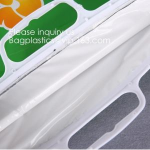 Slider Zipper Handle Foil Thermal Cooler Bag, Reusable Insulated, Refrigerated