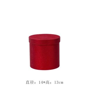 Customized Cardboard Flower Cylinder Box With Gold Hot Stamp