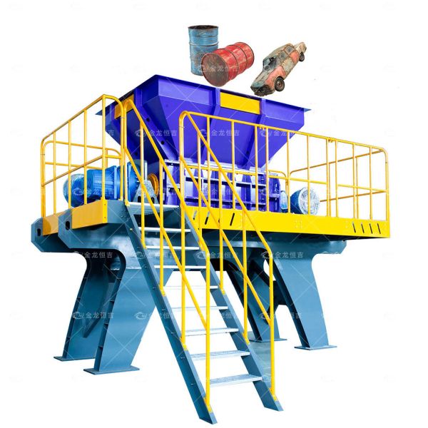 Heavy-Duty Double Shaft Shredder with 500×480 mm Feed Inlet 200 mm Blade