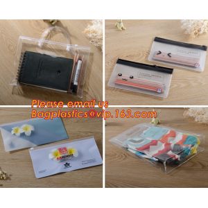 frosted pvc k document file bag, Custom zipper file folder bag, plastic top