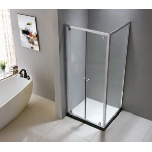 Square chrome silver aluminium shower enclosure 800*800 with two pivot doors and