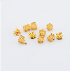 Gold Plated Orthodontic Bracket Roth/MBT/Edgewise 0.022/0.018 Slot With/Without