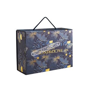 Cheap Large Foldable Gift Boxes Custom Design No Magnets With Handle for sale