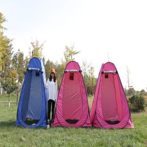 Straight Bracing Type Pop Up Shower Tent Folding Thick Silver Coated