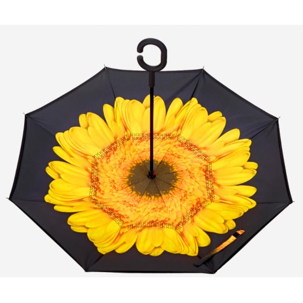 Reversible Polyester Umbrella With Sturdy Metal Ribs And Comfortable Rubber Grip