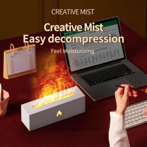 Custom Flame Pattern Aroma Diffuser 200mL Capacity Ultrasonic Humidifier