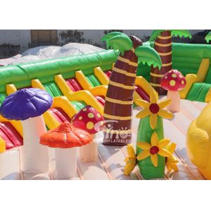 10x10m Big yellow duck inflatable theme park with sun beach sofa for entertainme