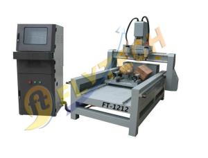 Cheap 4 Axis CNC Router machine with high precision with double rotary axis for 3D engraving for sale