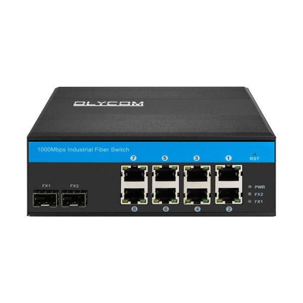 Quality 8 Port Poe Switches With Fiber 2 Port Sfp Din Rail Mounted Ip40 For Outdoor Use wholesale