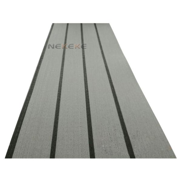 UV Resistant PVC Artificial Teak Decking 5mm Anti Slip Synthetic Marine Teak Flooring