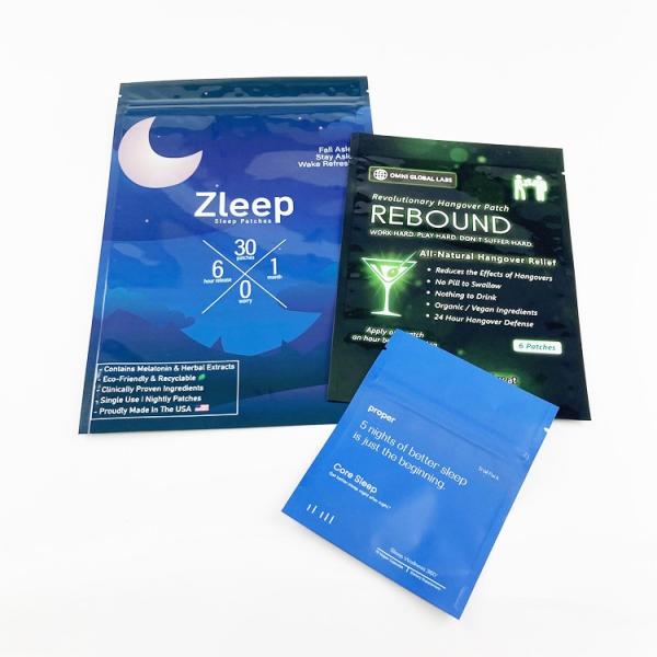 Biodegradable Foil Kraft Paper Empty Sachet Bags Cosmetic Samples Three Side Sealed Bag