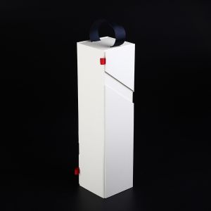 luxury irregular flat pack single bottle wine packaging cardboard box with