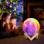 Moon Lamp 16 RGB Colors 3D Night Light for Kids Bedroom Decoration Birthday