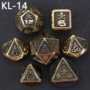 7 Skeleton Dice, Multi Faced Digital Color DND Board Game, Dragon and Dungeon