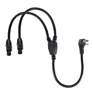 NEMA 5-15P to Dual PowerCON Y Splitter Cable for Stage Lighting