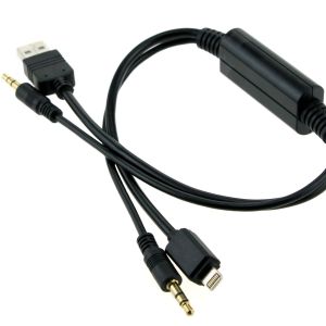 BMW 8pin cable with 3.5MM AUX Interface Adapter for MINI iPOD iPHONE 5 5S 5C