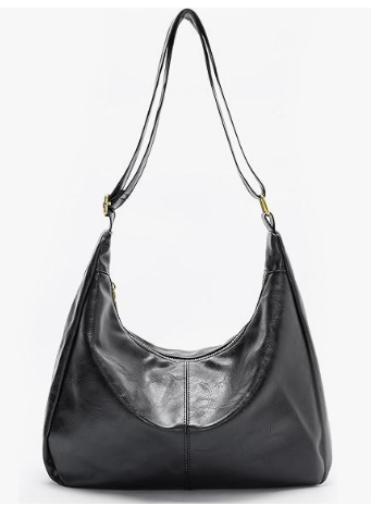 Hobo Bags for Women, Ultra Soft Foldable Vegan Leather Shoulder Handbag, Stylish Slouchy Tote Purses