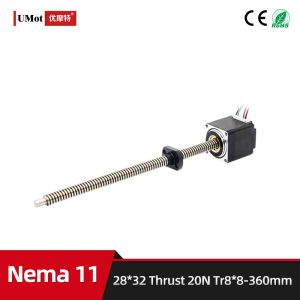 15-45g.cm2 Rotor Inertia Nema 11 Micro Linear Actuator Stepper Motor With Lead