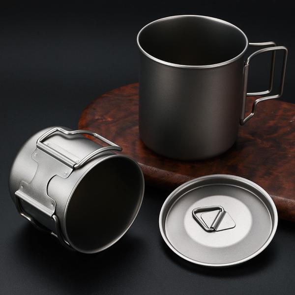 Quality Pure Titanium Cup With Lid Outdoor Mug Camping Folding Cup wholesale