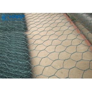 PVC Woven Gabion Baskets Heavy Hexagonal Mesh 3.4mm Selvage Wire Easily Construct