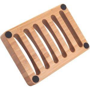 China Eco Friendly Natural Wooden Soap Storage Rack Bamboo Wood Soap Dish Holder for Bathroom on sale