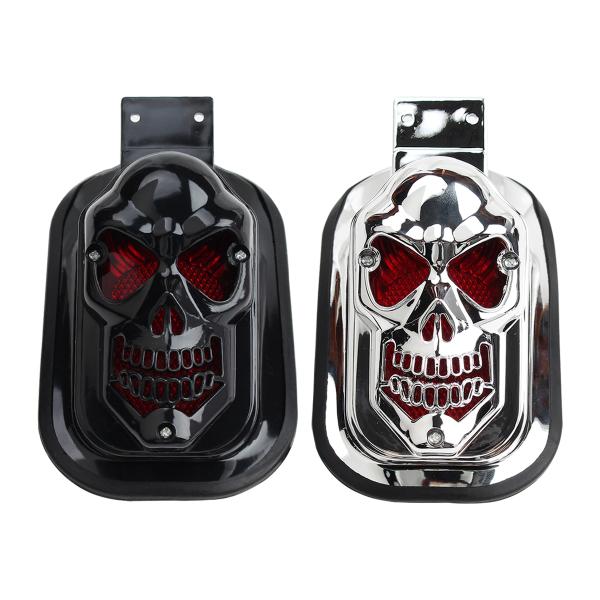 Skull Head Shape Red LED Motorcycle Tail Light with Rear Position for Enhanced