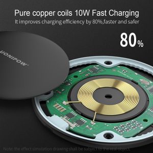 Aluminium Alloy Mobile Phone Power Charger 10W Fast Wireless Charge Support