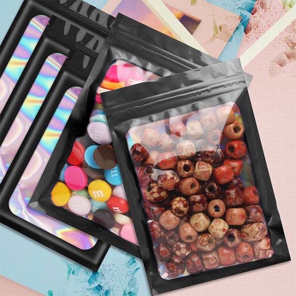 Resealable Ziplock Small Business Sealable Plastic Bag Custom Print White Black